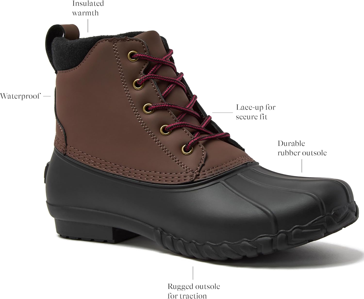 Waterproof Boots for Men - Insulated Warm Mens Duck Boots, Black or Brown, Size 7 to 15, Medium and Extra Wide Width - Winter, Snow or Rain Boots Men - Image 2