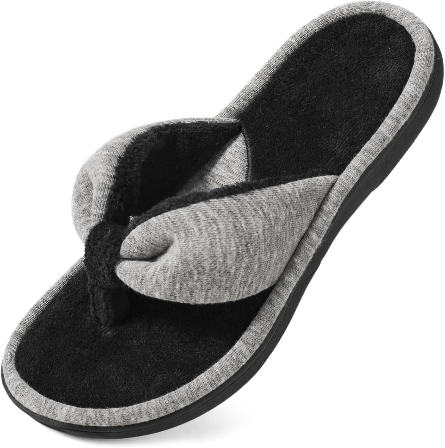 Women's Memory Foam Spa Thong Flip Flops Cozy Indoor Slippers, Ladies Summer Lightweight Open Toe House Sandals