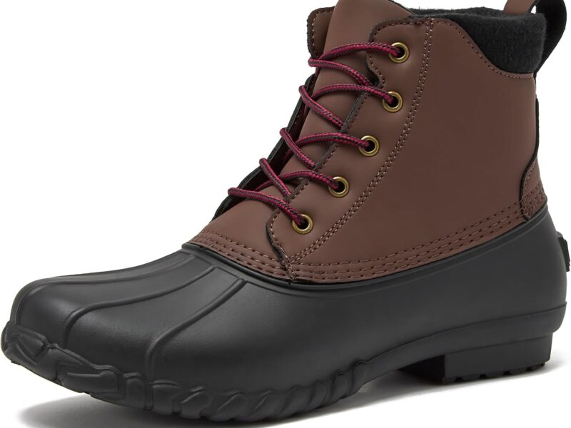 Waterproof Boots for Men - Insulated Warm Mens Duck Boots, Black or Brown, Size 7 to 15, Medium and Extra Wide Width - Winter, Snow or Rain Boots Men
