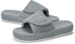 Women's Orthopedic Arch Support Slippers House Slippers for Women Adjustable Memory Foam Open Toe Indoor Bedroom Shoes Slide