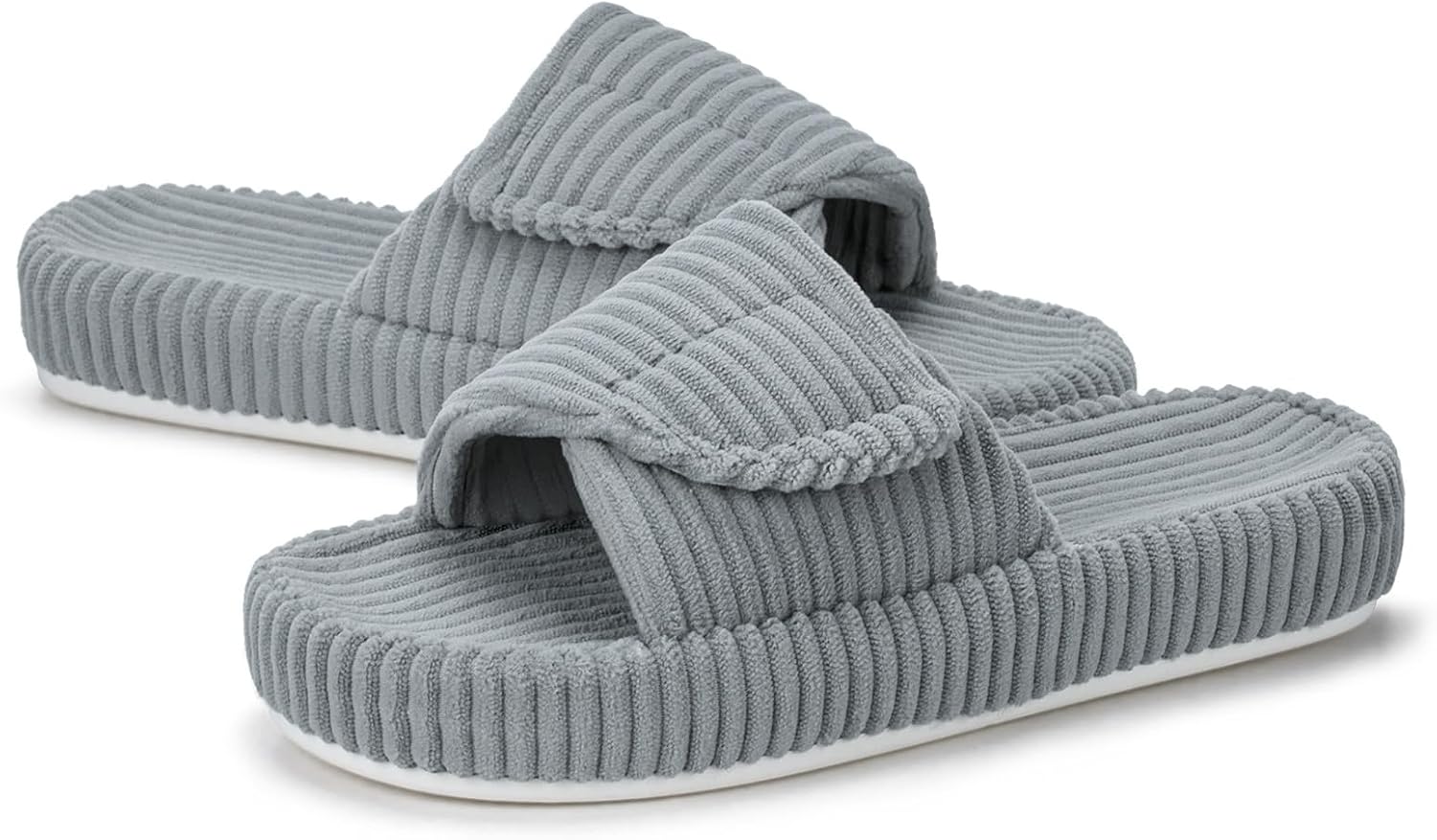 Women's Orthopedic Arch Support Slippers House Slippers for Women Adjustable Memory Foam Open Toe Indoor Bedroom Shoes Slide
