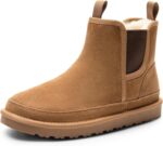Men's Winter Snow Boots  Rugged Suede Leather Cold Weather Warm Chelsea Outdoor Boots