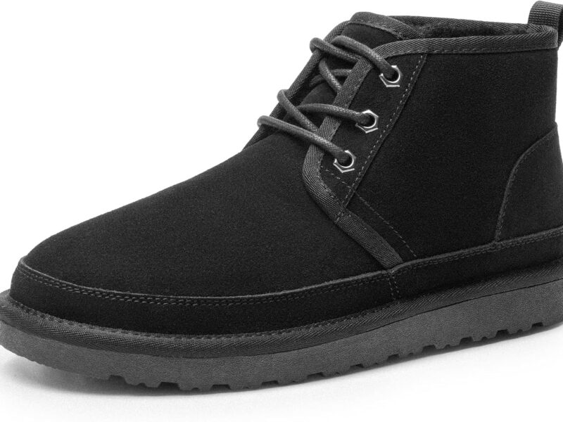 Men's Winter Snow Boots  Cozy Suede Leather Cold Weather Warm Outdoor Casual Ankle Boots