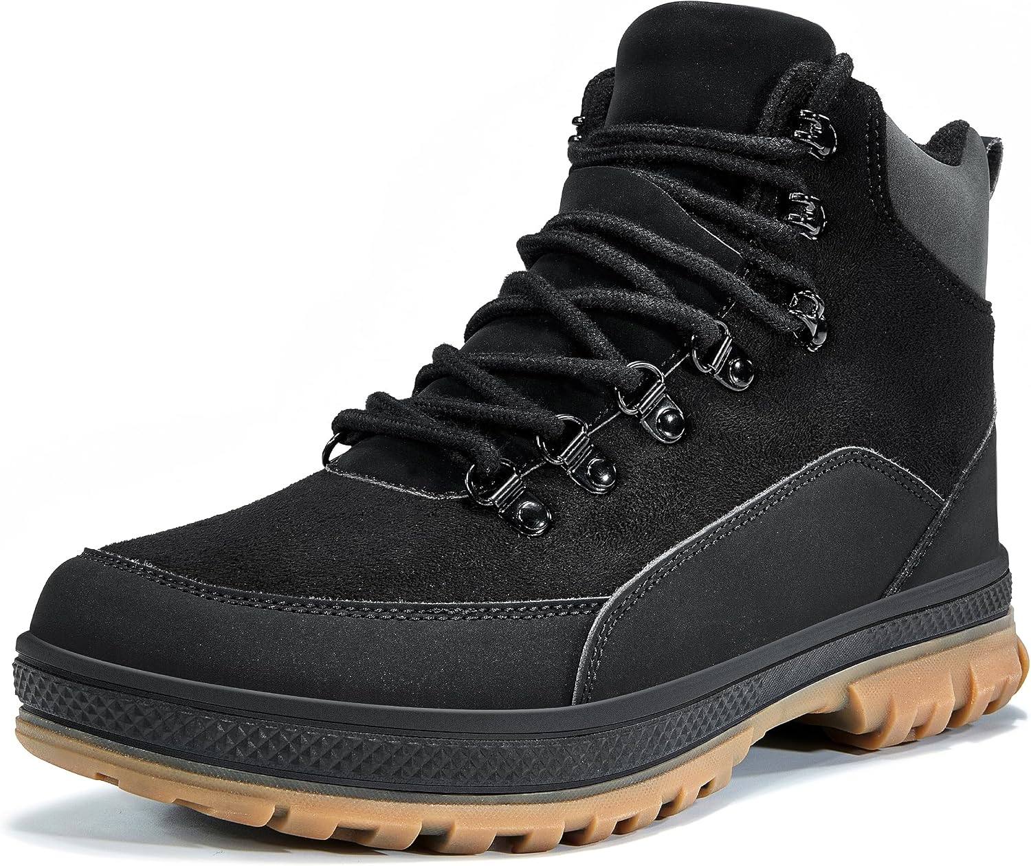Men's Snow Boots Lightweight Waterproof Winter Boots Fur Lined Anti-slip Cold Weather Shoes